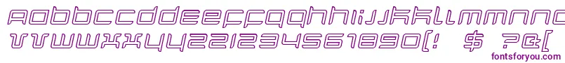 フォントQuarxOutlineItalic – 白い背景に紫のフォント