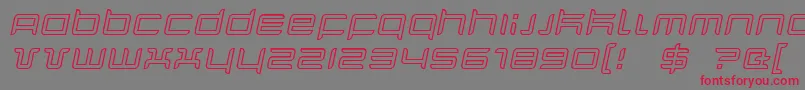 QuarxOutlineItalic Font – Red Fonts on Gray Background