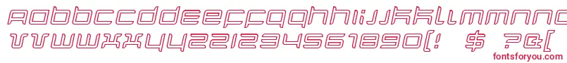 QuarxOutlineItalic Font – Red Fonts on White Background