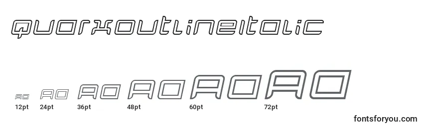 QuarxOutlineItalic Font Sizes