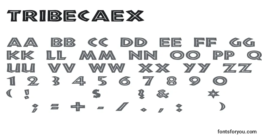 Fuente TribecaEx - alfabeto, números, caracteres especiales