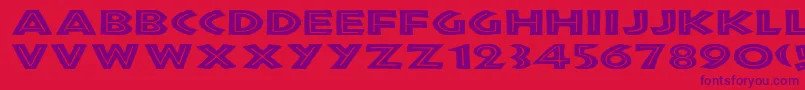 TribecaEx-Schriftart – Violette Schriften auf rotem Hintergrund