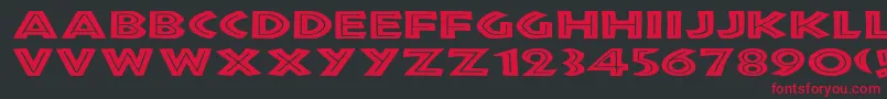 TribecaEx-fontti – punaiset fontit mustalla taustalla