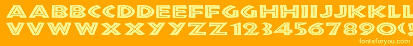 Czcionka TribecaEx – żółte czcionki na pomarańczowym tle