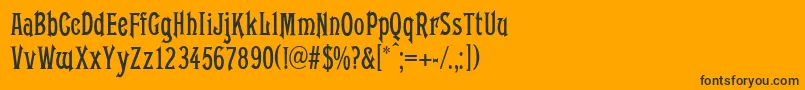 Conkordia-Schriftart – Schwarze Schriften auf orangefarbenem Hintergrund