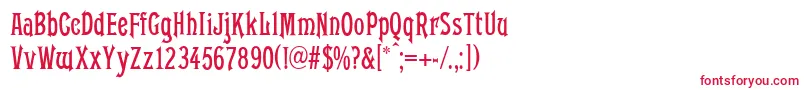 フォントConkordia – 白い背景に赤い文字
