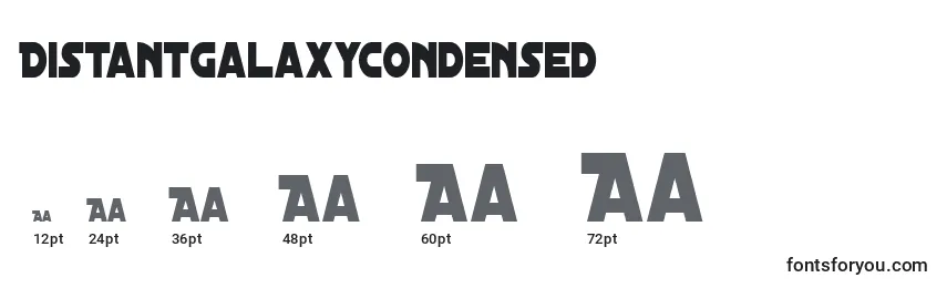 Tamanhos de fonte DistantGalaxyCondensed