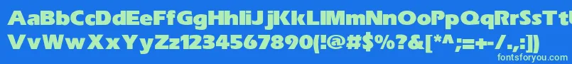 ErasUltrablkHeavy Font – Green Fonts on Blue Background