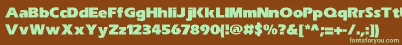 ErasUltrablkHeavy-fontti – vihreät fontit ruskealla taustalla