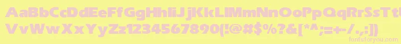 フォントErasUltrablkHeavy – ピンクのフォント、黄色の背景