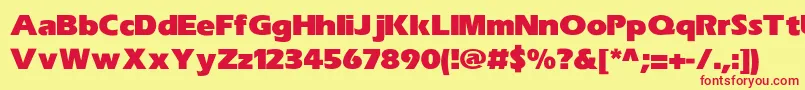 ErasUltrablkHeavy Font – Red Fonts on Yellow Background