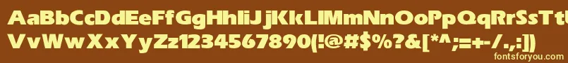 ErasUltrablkHeavy-fontti – keltaiset fontit ruskealla taustalla