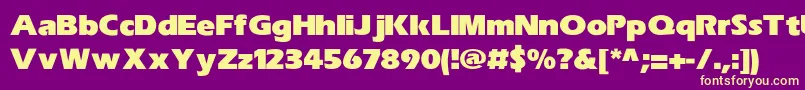 ErasUltrablkHeavy Font – Yellow Fonts on Purple Background