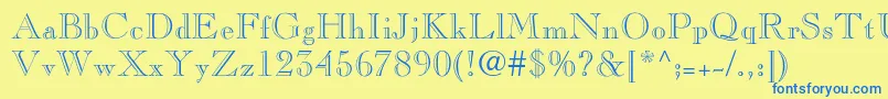 Pinchiopenface Font – Blue Fonts on Yellow Background