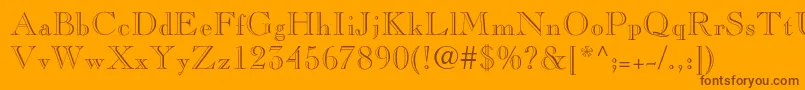 Pinchiopenface-Schriftart – Braune Schriften auf orangefarbenem Hintergrund