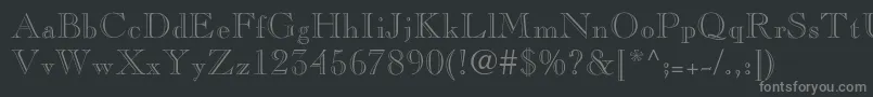 Pinchiopenface-fontti – harmaat kirjasimet mustalla taustalla