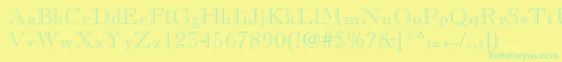Pinchiopenface Font – Green Fonts on Yellow Background