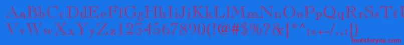 Pinchiopenface-Schriftart – Rote Schriften auf blauem Hintergrund