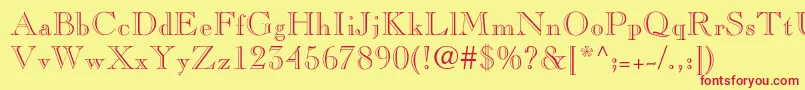 Pinchiopenface-fontti – punaiset fontit keltaisella taustalla