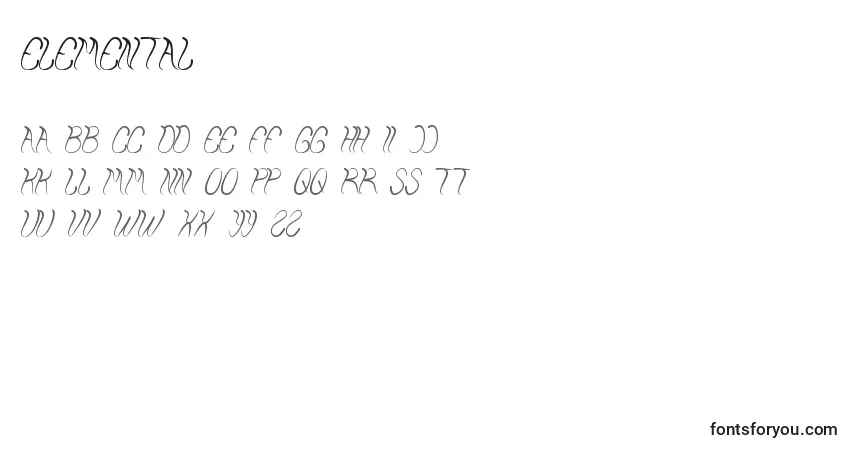 Fuente Elemental - alfabeto, números, caracteres especiales