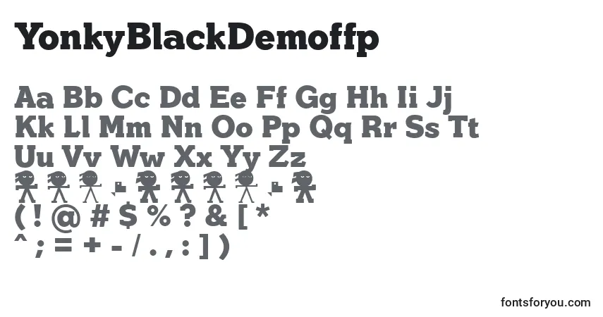 YonkyBlackDemoffp-fontti – aakkoset, numerot, erikoismerkit