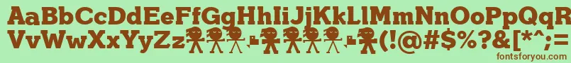 Czcionka YonkyBlackDemoffp – brązowe czcionki na zielonym tle