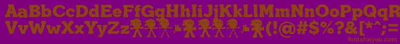 YonkyBlackDemoffp-fontti – ruskeat fontit violetilla taustalla