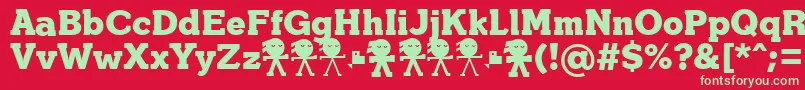 フォントYonkyBlackDemoffp – 赤い背景に緑の文字