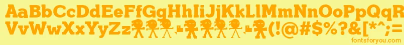 Czcionka YonkyBlackDemoffp – pomarańczowe czcionki na żółtym tle