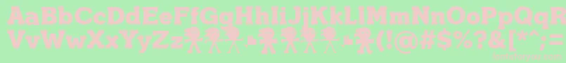 Шрифт YonkyBlackDemoffp – розовые шрифты на зелёном фоне