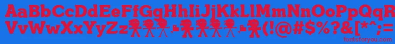 YonkyBlackDemoffp Font – Red Fonts on Blue Background
