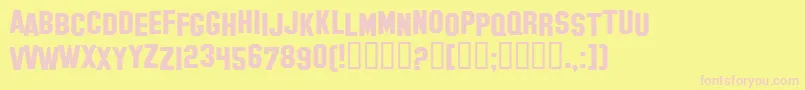 フォントHollywood ffy – ピンクのフォント、黄色の背景