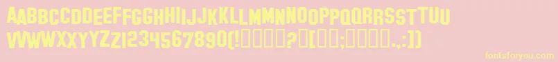 Hollywood ffy Font – Yellow Fonts on Pink Background