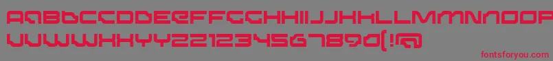 フォントDominatorMedium – 赤い文字の灰色の背景