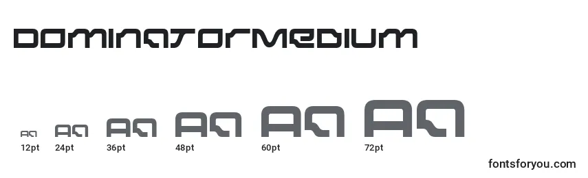 Размеры шрифта DominatorMedium