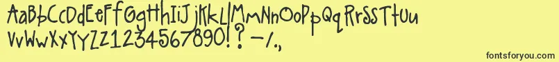 Alittlepot Font – Black Fonts on Yellow Background