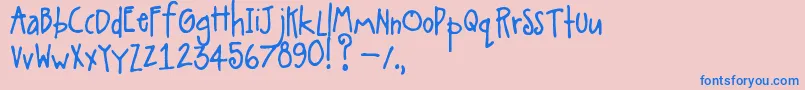 Alittlepot Font – Blue Fonts on Pink Background