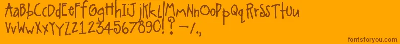 Alittlepot-fontti – ruskeat fontit oranssilla taustalla