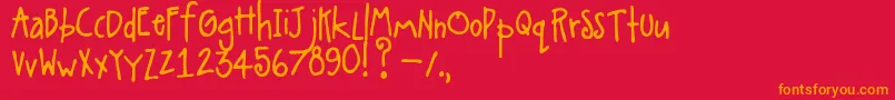 Alittlepot Font – Orange Fonts on Red Background