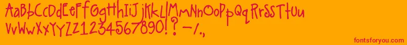 フォントAlittlepot – オレンジの背景に赤い文字