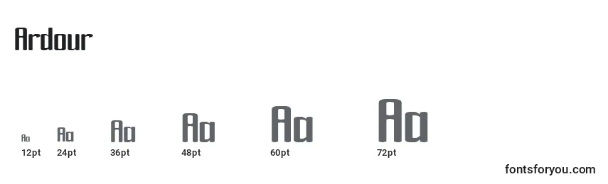 Размеры шрифта Ardour