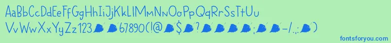 DkBetula Font – Blue Fonts on Green Background