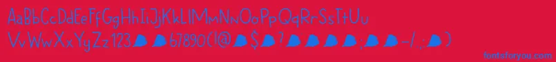 DkBetula Font – Blue Fonts on Red Background