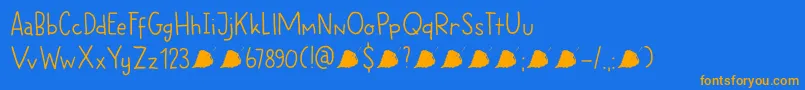 DkBetula Font – Orange Fonts on Blue Background