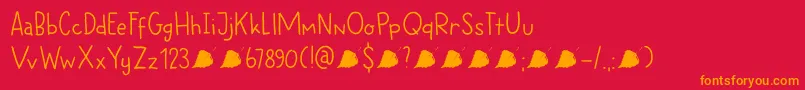 DkBetula Font – Orange Fonts on Red Background