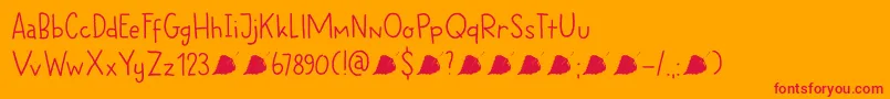 DkBetula Font – Red Fonts on Orange Background