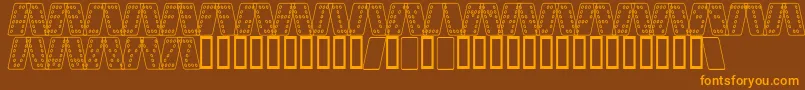 Шрифт DominoSmalKursivOmrids – оранжевые шрифты на коричневом фоне