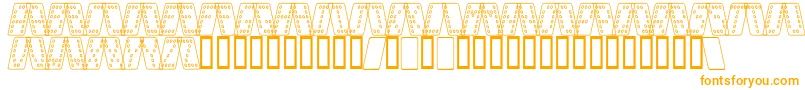 フォントDominoSmalKursivOmrids – オレンジのフォント