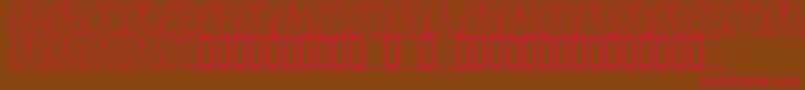 DominoSmalKursivOmrids Font – Red Fonts on Brown Background