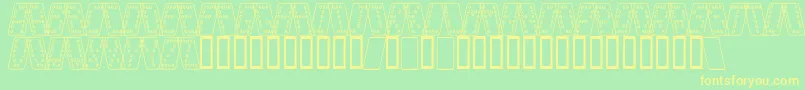 DominoSmalKursivOmrids Font – Yellow Fonts on Green Background